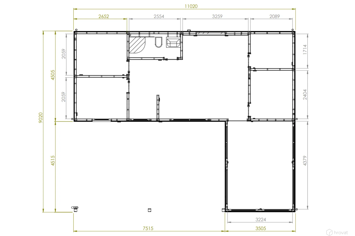 floor plan of the Peroj modular house