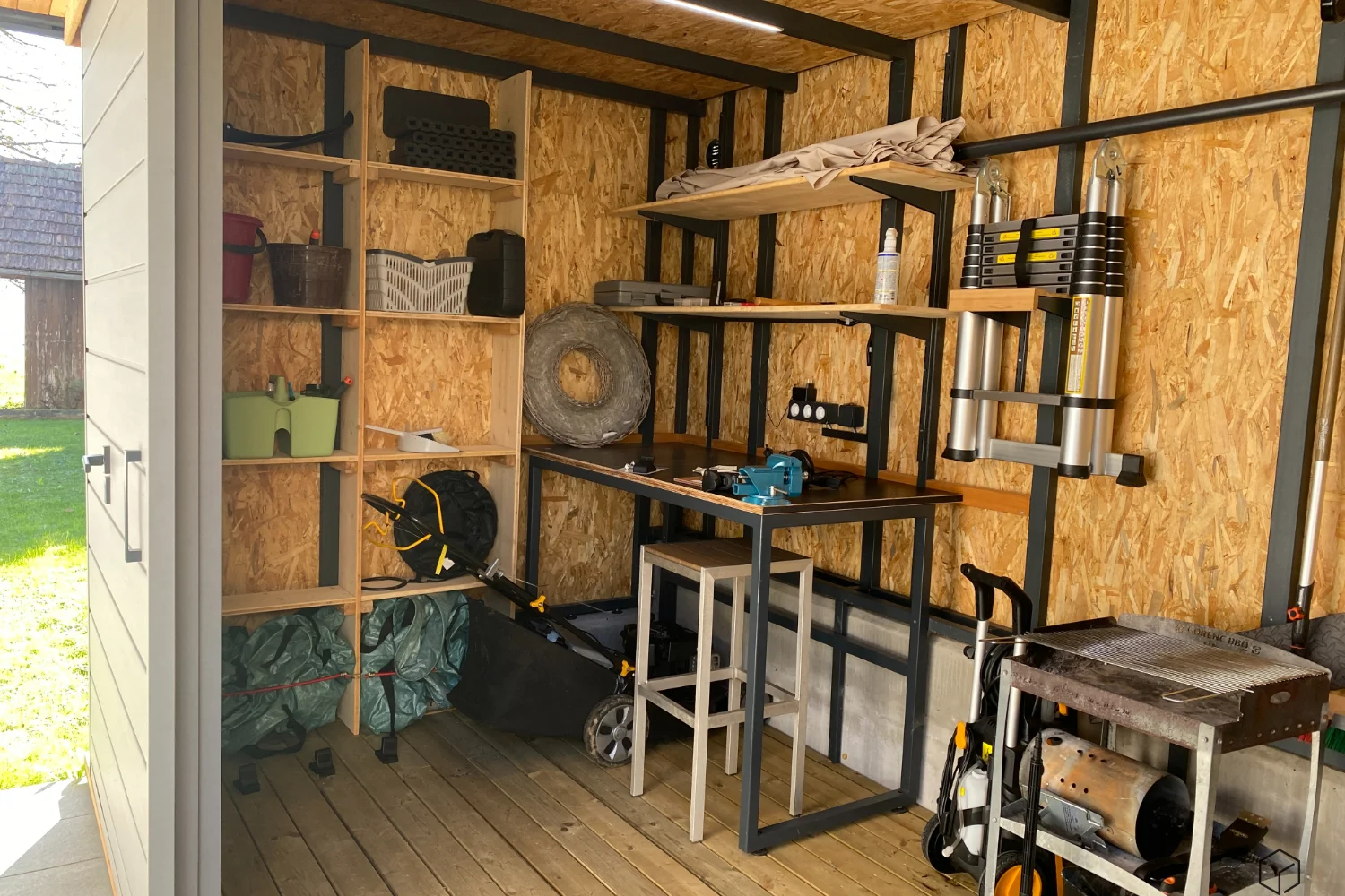 interior of the garden shed