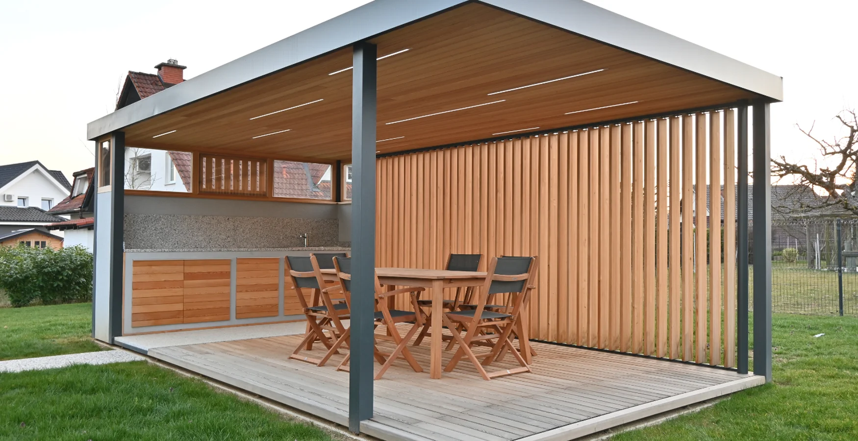 CUBIE Pergola mit Sommerk&uuml;che Bali